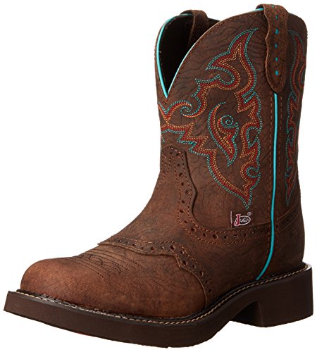Justin Boots Women’s Gypsy Collection 8″ Soft Toe,Barnwood Brown Cowhide,5 B US