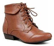 INDY-11 Lace Up Oxford Cuffed Anke Bootie Boot,Indy-11 Tan 8