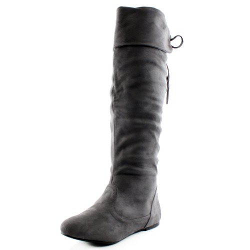 West Blvd Womens Bangkok Over The Knee Thigh High Boots,10 B(M) US,Grey Su