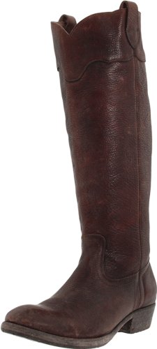 FRYE Women’s Carson Lug Riding Boot, Dark Brown Stone Antique, 5.5 M US