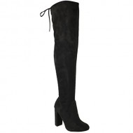 Fashion Thirsty Womens Thigh High Boots Over The Knee Party Stretch Block Mid Heel Size