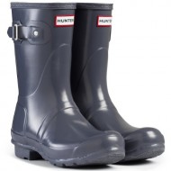 Women’s Hunter Boots Original Short Gloss Snow Rain Boots Water Boots Unisex – Graphite – 8