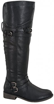 Top Moda Over The Knee Buckle Riding Boots Fay-42 Black (7)