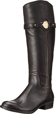 Tommy Hilfiger Women’s Dabia Riding Boot Black Leather 8.5 M