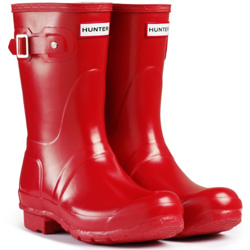 Women’s Hunter Boots Original Short Gloss Snow Rain Boots Water Boots Unisex – Pillar Box Red – 6