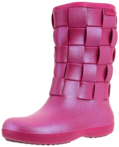 Crocs Women’s Super Molded Iridescent Weave Boot,Berry/Berry,9 M US