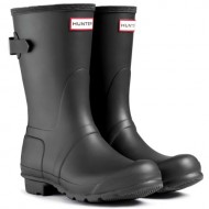 Womens Hunter Original Adjustable Back Short Wellies Festival Rain Boots – Black – 8