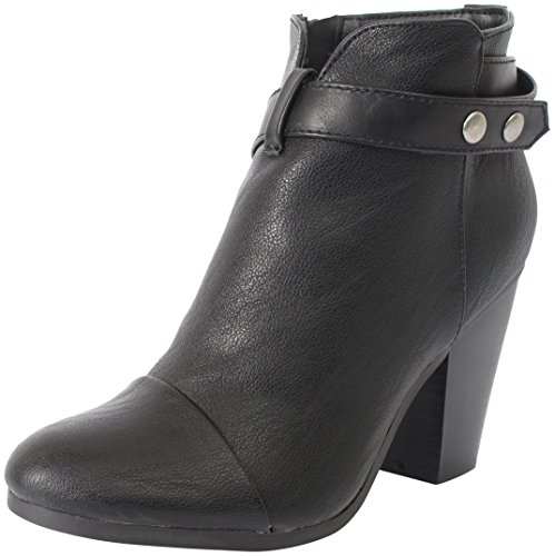 Breckelle's GAIL-22 Women's Belted Chunky Stacked Heel Ankle Booties ...