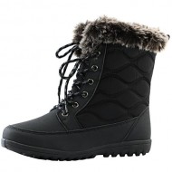 Women’s DailyShoes Comfortable Round Toe Flat Ankle High Eskimo Winter Fur Snow Boots, 8