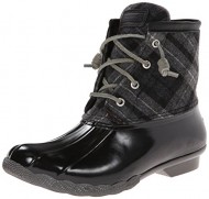 Sperry Top-Sider Women’s Saltwater Boot, Black/Grey Plaid, 10 M US