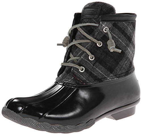 Sperry Top-Sider Women's Saltwater Boot, Black/Grey Plaid, 10 M US ...