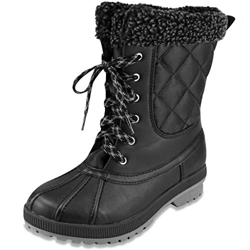 London Fog Womens Swanley Cold Weather Snow Boot Black 6 M US