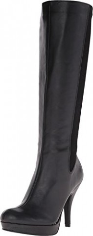 Kenneth Cole Unlisted Women’s File In Two Black Stretch Pu Boot 7.5 M
