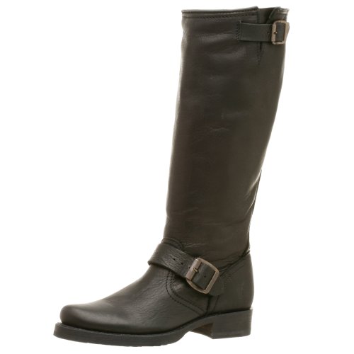 FRYE Women's Veronica Slouch Boot, Black Tumbled Full Grain Leather, 9. ...