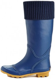 Henry Ferrera Women’s Foldover Knit Waterproof Rain Boots (7 B(M) US, Navy)