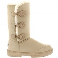 Womens Triplet Button Fully Fur Lined Waterproof Winter Snow Boots – Beige – 9 – 40 – AEA0173