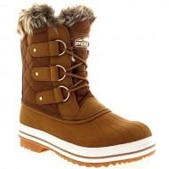 Womens Snow Boot Nylon Short Fur Rain Winter Waterproof Snow Warm Boots – Tan – 8 – 39 – CD0033