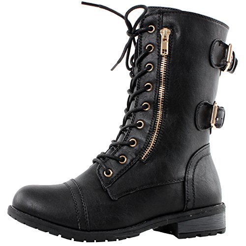 West Blvd Sydney Combat Combat Boots, Black Pu, 8.5 - Pretty In Boots ...